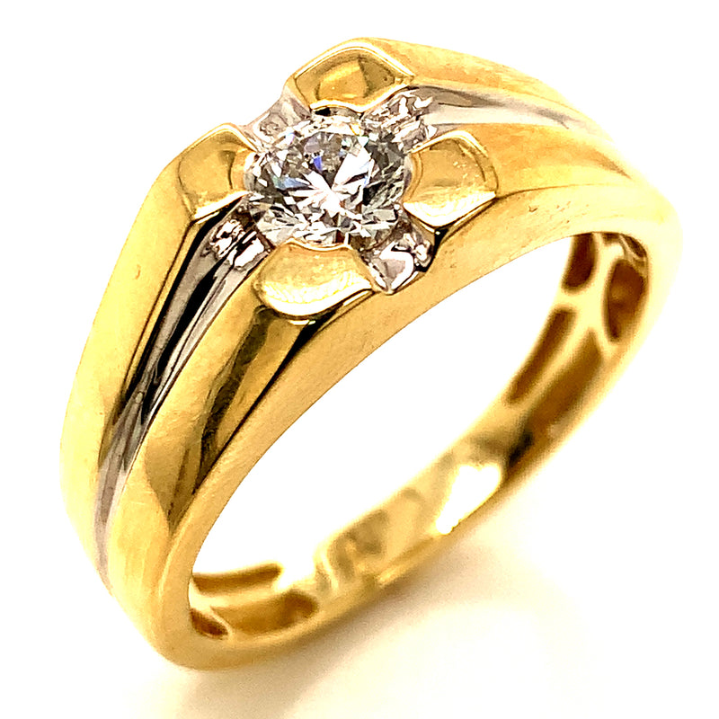(LD) Banda para caballero con diamante en oro amarillo 10k