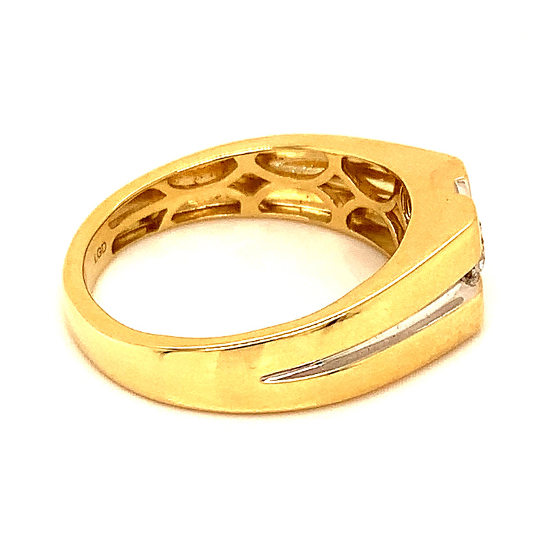 (LD) Banda para caballero con diamante en oro amarillo 10k