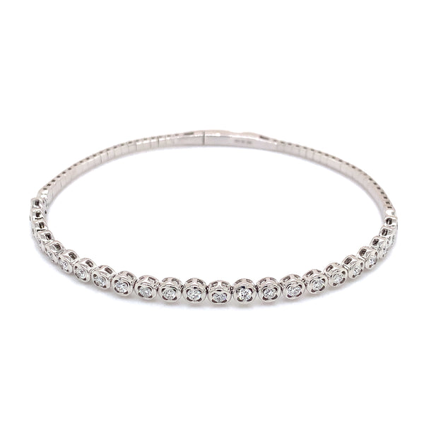 (LD) Caña con diamantes de laboratorio en oro blanco 10kt