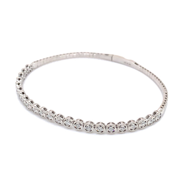 (LD) Caña con diamantes de laboratorio en oro blanco 10kt