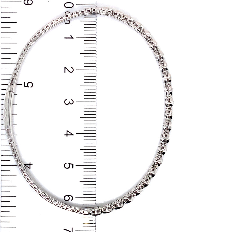 (LD) Caña con diamantes de laboratorio en oro blanco 10kt. D-0.75Cts