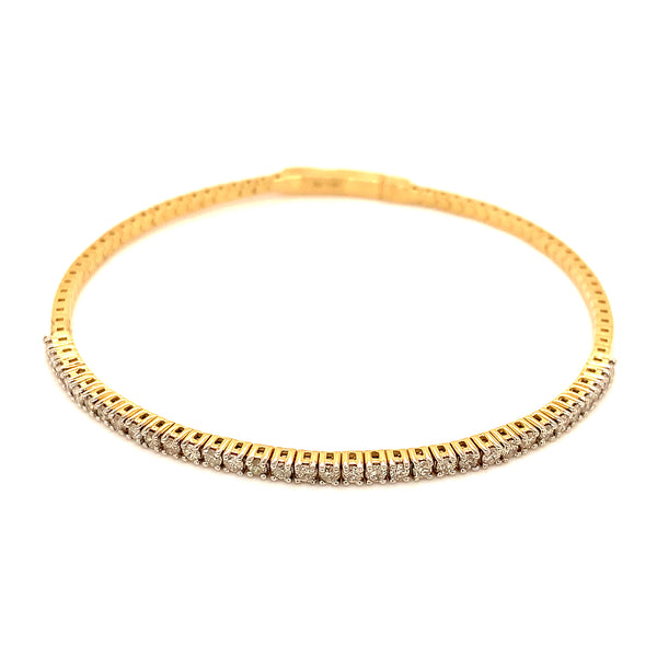 (LD) Caña flexible con diamantes de laboratorio en oro amarillo 14kt.