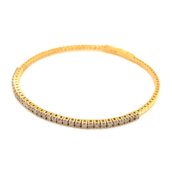 (LD) Caña flexible con diamantes de laboratorio en oro amarillo 14kt.