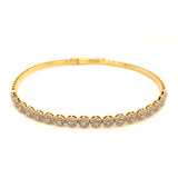 (LD) Caña con diamantes de laboratorio en oro amarillo 10kt