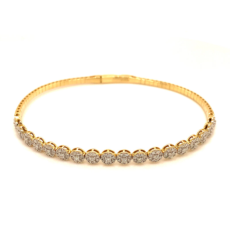 (LD) Caña con diamantes de laboratorio en oro amarillo 10kt