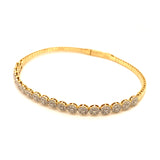 (LD) Caña con diamantes de laboratorio en oro amarillo 10kt