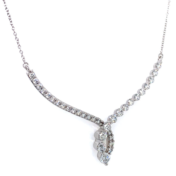 (LD) Collar con diamantes de laboratorio en oro blanco 10kt. 43cm-45cm