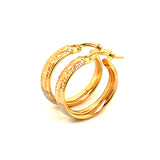 Argollas en oro 3 tonos 10k
