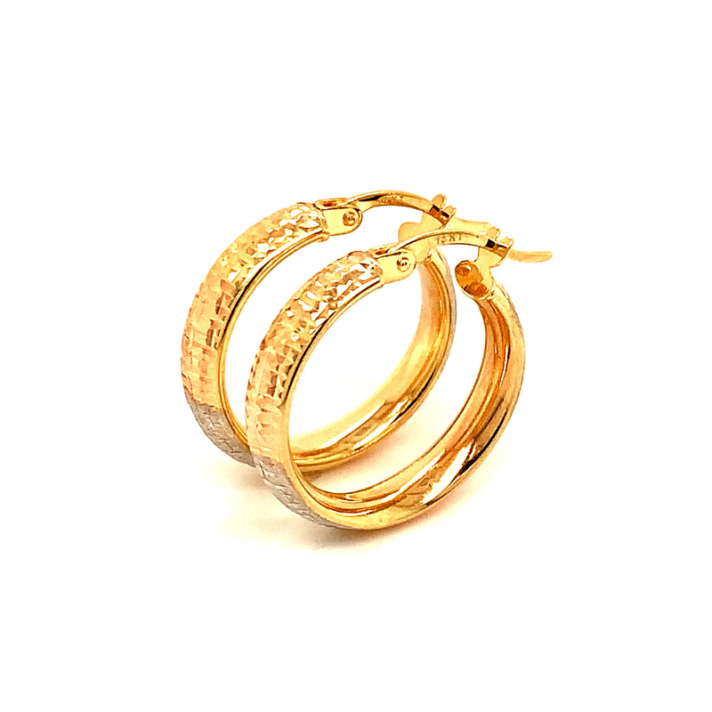 Argollas en oro 3 tonos 10k