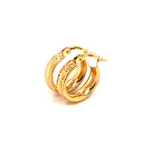 Argollas en oro 3 tonos 10k