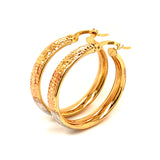 Argollas en oro 3 tonos 10k