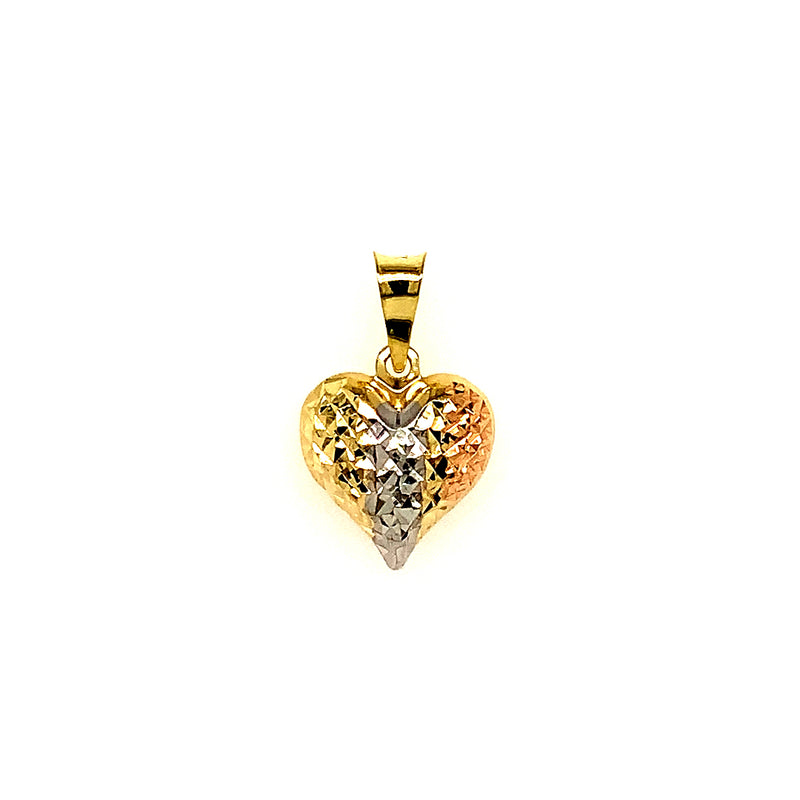 Dije (corazón) en oro 3 Tonos 10kt.