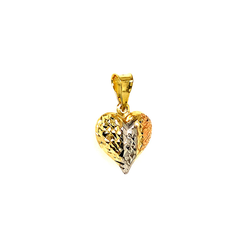 Dije (corazón) en oro 3 Tonos 10kt.
