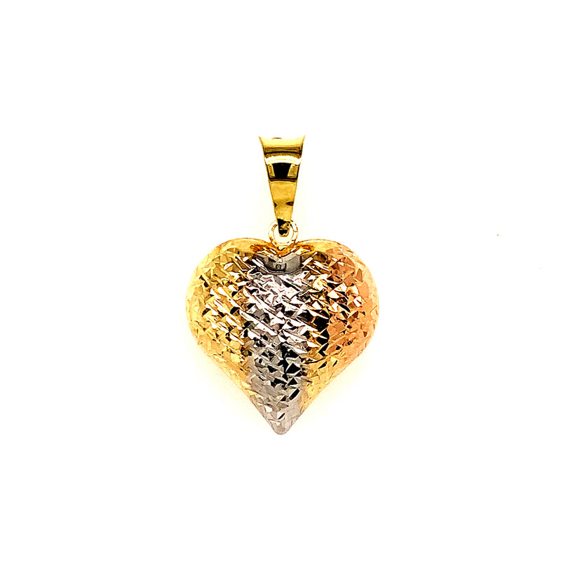 Dije (corazón) en oro 3 Tonos 10kt.