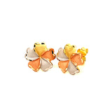Aretes (flor) en oro tres tonos 10k