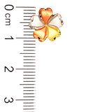 Aretes (flor) en oro tres tonos 10k