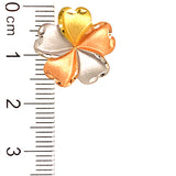 Aretes (flor) en oro tres tonos 10k
