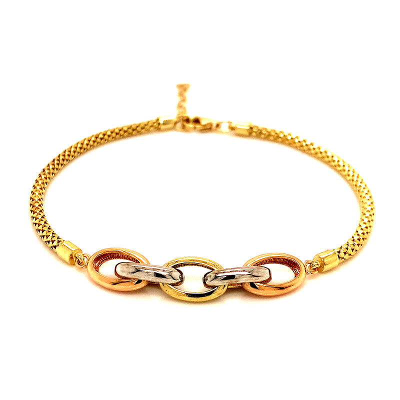 Pulsera en oro 3 Tonos 10k.