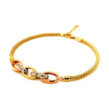 Pulsera en oro 3 Tonos 10k.