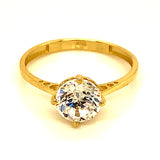 Anillo con circones en oro amarillo 10kt.