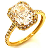Anillo con circones en oro amarillo 10KT