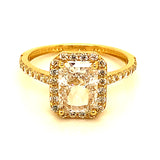 Anillo con circones en oro amarillo 10kt.