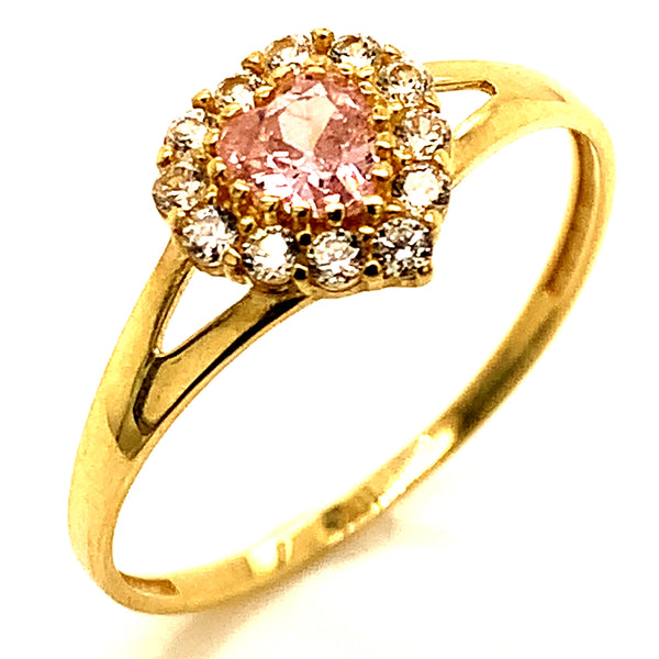 Anillo con circones en oro amarillo 10kt.