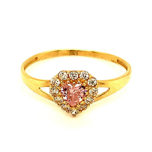 Anillo con circones en oro amarillo 10kt.