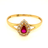 Anillo con circones en oro amarillo 10kt.