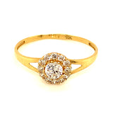 Anillo con circones en oro amarillo 10kt.