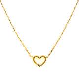 Collar (corazón) en oro amarillo 10kt. 45cm