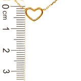 Collar (corazón) en oro amarillo 10kt. 45cm