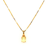 Juego de collar y aretes con ópalo en oro amarillo 10k.