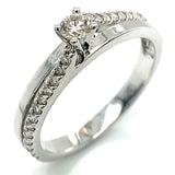 (SOFIA) Anillo con diamantes en oro blanco 10k