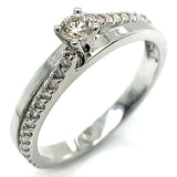 (SOFIA) Anillo con diamantes en oro blanco 10k