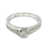 (SOFIA) Anillo con diamantes en oro blanco 10k