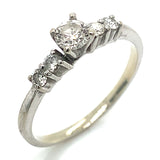 (SOFIA) Anillo con diamantes en oro blanco 10k