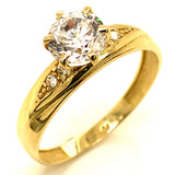 Set de anillos de matrimonio con circones en oro amarillo 10kt