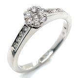 (SOFIA) Anillo con diamantes en oro blanco 10k