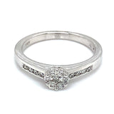 (SOFIA) Anillo con diamantes en oro blanco 10k