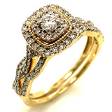 (SOFIA) Set de anillos con diamantes en oro amarillo 10k
