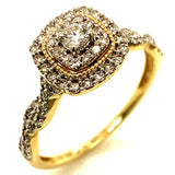 (SOFIA) Set de anillos con diamantes en oro amarillo 10k