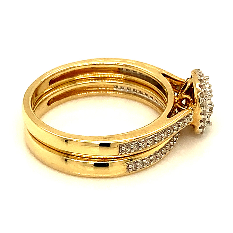 (SOFIA) Set de anillos con diamantes en oro amarillo 10k