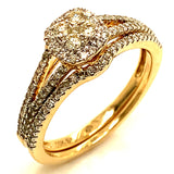 (SOFIA) Set de anillos con diamantes en oro amarillo 10k