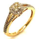 (SOFIA) Set de anillos con diamantes en oro amarillo 10k