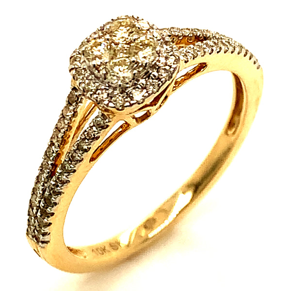 (SOFIA) Set de anillos con diamantes en oro amarillo 10k