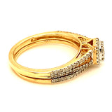 (SOFIA) Set de anillos con diamantes en oro amarillo 10k