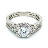 (LD) Set de anillos con diamantes de laboratorio en oro blanco 10kt.