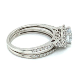 (LD) Set de anillos con diamantes de laboratorio en oro blanco 10kt.