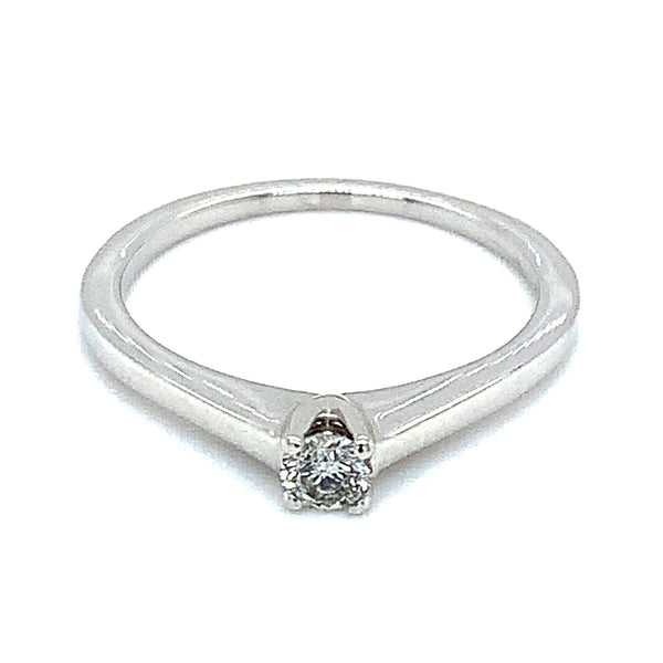 (SOFIA) Anillo con diamantes en oro blanco 10k